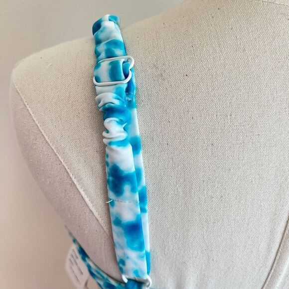 Sundazed Ledia Blue Tie-Dye Shirred Bikini Top Size 36 B/C - Picture 7 of 12